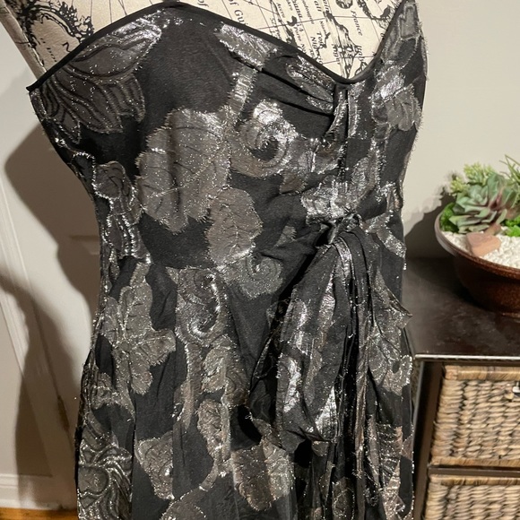 Floral Shiny Metallic Vintage y2k Whimsgoth Coquette Coastal Formal Prom Evening - Picture 4 of 10